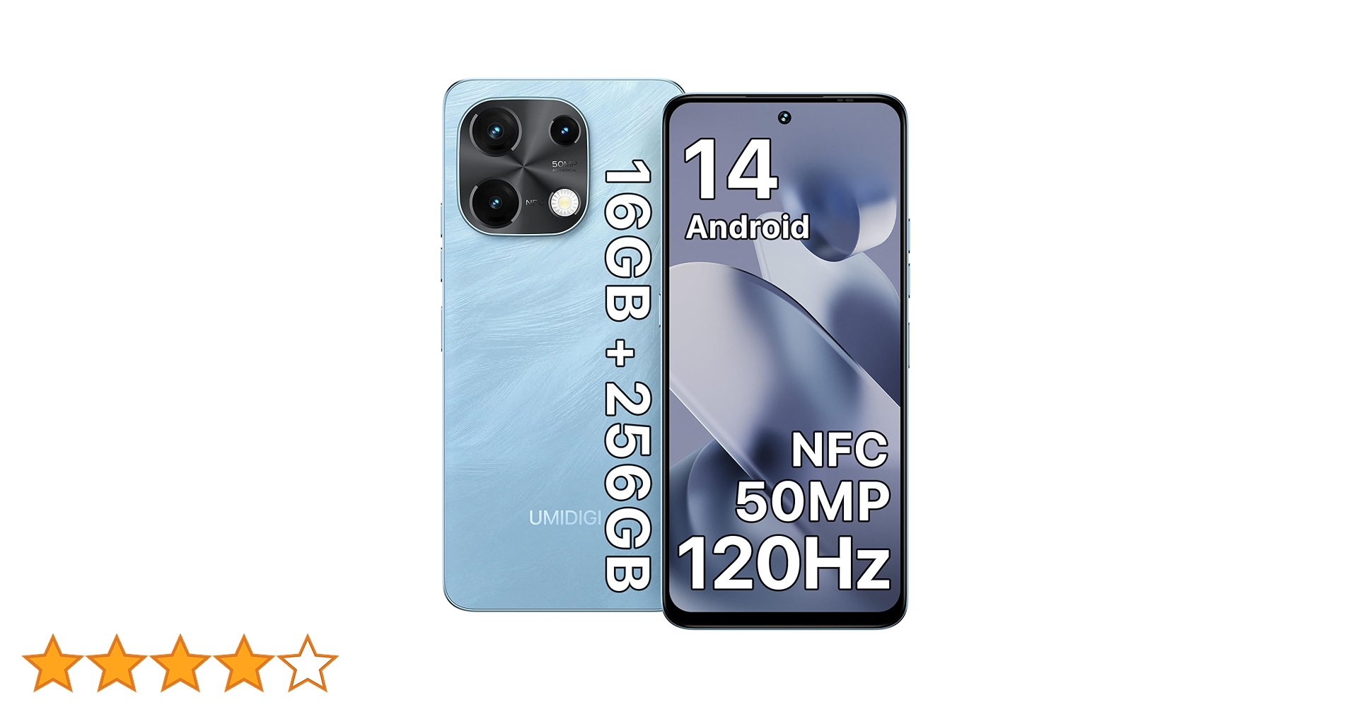 UMIDIGI Note 100 Cell Phone,Android 14 Unlocked Phones,16+